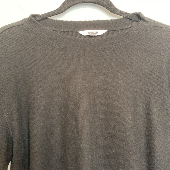 BB Dakota Womens Size XXL Black Long Sleeve Lightweight Sweater Top Lettuce Hem - Picture 2 of 9